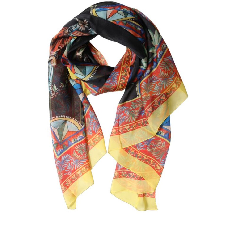 Dolce & Gabbana Multicolor Silk Printed Shawl Stole Women's Scarf